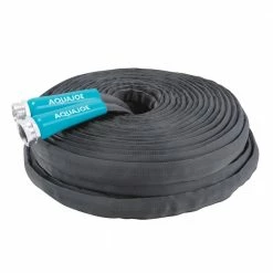 AQUA JOE 5/8 in. Dia x 100 ft. Ultra Flexible Kink Free Fiberjacket Garden Hose, Metal Fittings -Cheap Garden Center Store aqua joe garden hoses ajfjh100 58 pro 1d 1000