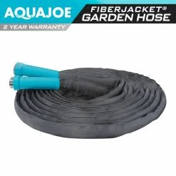 AQUA JOE 5/8 in. Dia. x 25 ft. Superlight Fiberjacket Max Garden Hose -Cheap Garden Center Store aqua joe garden hoses ajfjh25 58 max 44 1000
