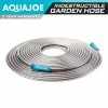 AQUA JOE Indestructible 1/2 in. Dia x 100 ft. Heavy-Duty Spiral Constructed 304-Stainless Steel Garden Hose -Cheap Garden Center Store aqua joe garden hoses ajsgh100 64 1000