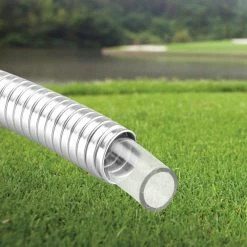 AQUA JOE Indestructible 1/2 in. Dia x 100 ft. Heavy-Duty Spiral Constructed 304-Stainless Steel Garden Hose -Cheap Garden Center Store aqua joe garden hoses ajsgh100 c3 1000