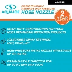 AQUA JOE Indestructible Fireman's Hose Nozzle 10 AQUA JOE Indestructible Fireman's Hose Nozzle -Cheap Garden Center Store aqua joe nozzles wands aj ifhn e1 1000