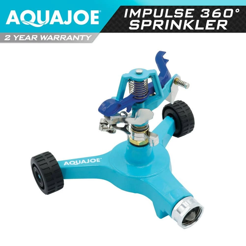 AQUA JOE 6 in. 360° Indestructible Zinc Impulse Sprinkler 3 AQUA JOE 6 in. 360° Indestructible Zinc Impulse Sprinkler