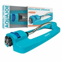 AQUA JOE 4295 sq. ft. Indestructible Metal Base Oscillating Sprinkler -Cheap Garden Center Store aqua joe oscillating sprinklers aj oms18 brs 44 1000