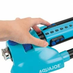 AQUA JOE 4973 sq. ft. Indestructible Metal Base Oscillating Sprinkler -Cheap Garden Center Store aqua joe oscillating sprinklers aj oms20 brs 4f 1000