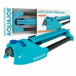 AQUA JOE 4973 sq. ft. Indestructible Metal Base Oscillating Sprinkler -Cheap Garden Center Store aqua joe oscillating sprinklers aj oms20 brs fa 1000