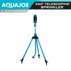 AQUA JOE Indestructible Turbo Drive 360-Degree Telescoping Tripod Sprinkler