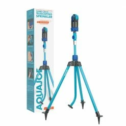 AQUA JOE Indestructible Turbo Drive 360-Degree Telescoping Tripod Sprinkler -Cheap Garden Center Store aqua joe pulsating sprinklers aj 6pstb 76 1000