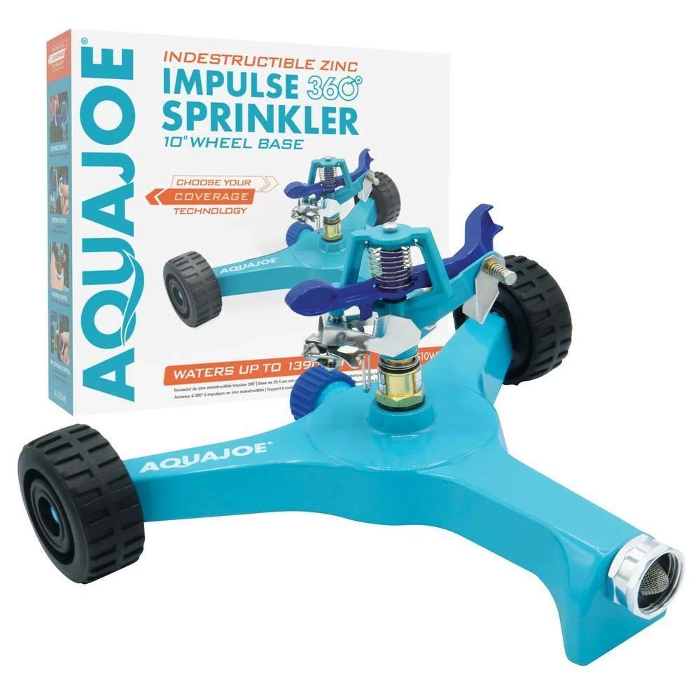 AQUA JOE 10 in. Indestructible Zinc Impulse 360-Degree Sprinkler 7 AQUA JOE 10 in. Indestructible Zinc Impulse 360-Degree Sprinkler - Image 5