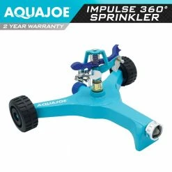 AQUA JOE 10 in. Indestructible Zinc Impulse 360-Degree Sprinkler