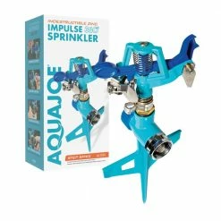 AQUA JOE 360-Degree Indestructible Zinc Impulse Sprinkler -Cheap Garden Center Store aqua joe pulsating sprinklers aj isss 44 1000