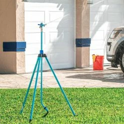 AQUA JOE Indestructible Zinc Impulse 360° Telescoping Tripod Sprinkler -Cheap Garden Center Store aqua joe pulsating sprinklers aj ist72zm 1f 1000