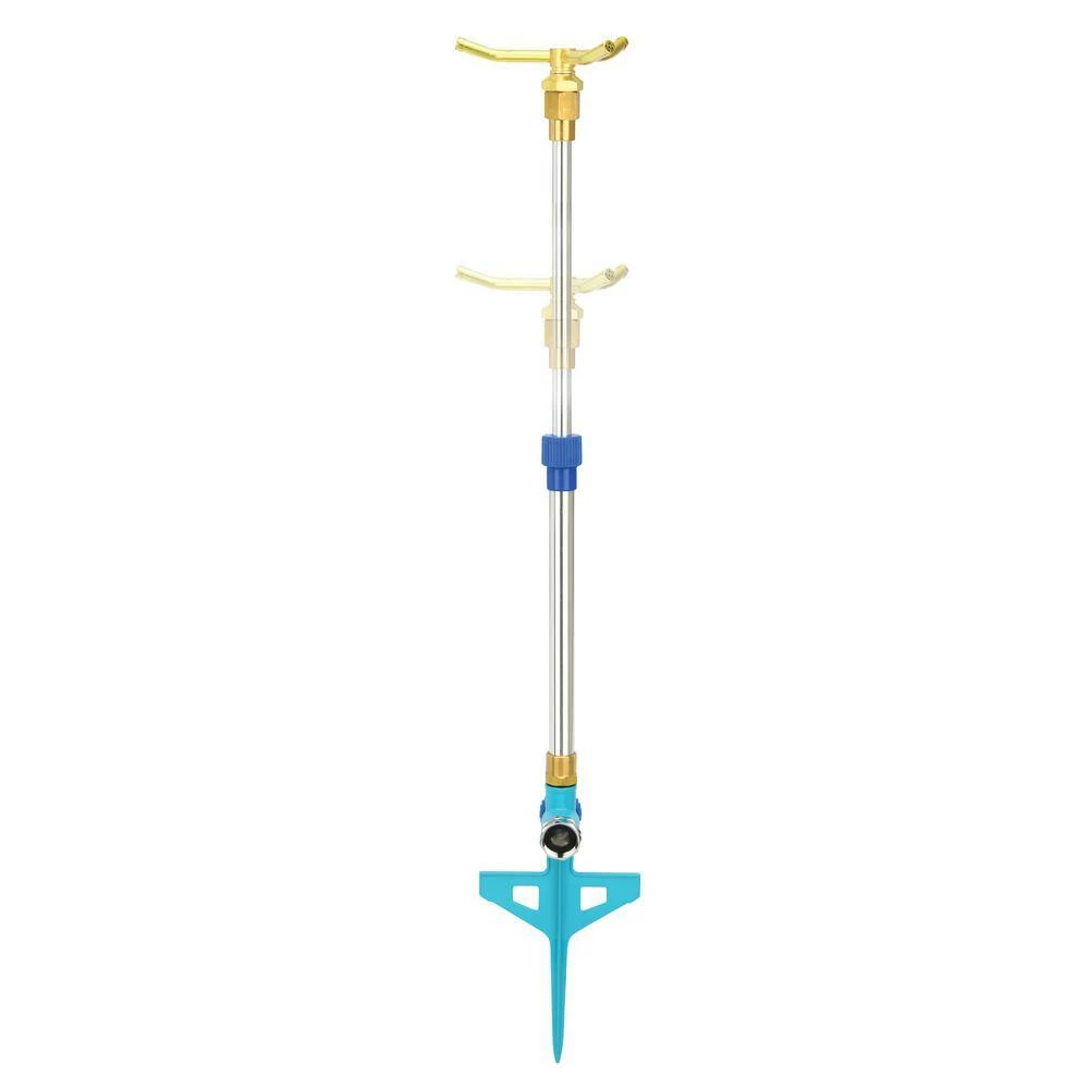 AQUA JOE 360-Degree 3-Arm Brass Rotary Telescoping Sprinkler 6 AQUA JOE 360-Degree 3-Arm Brass Rotary Telescoping Sprinkler - Image 4