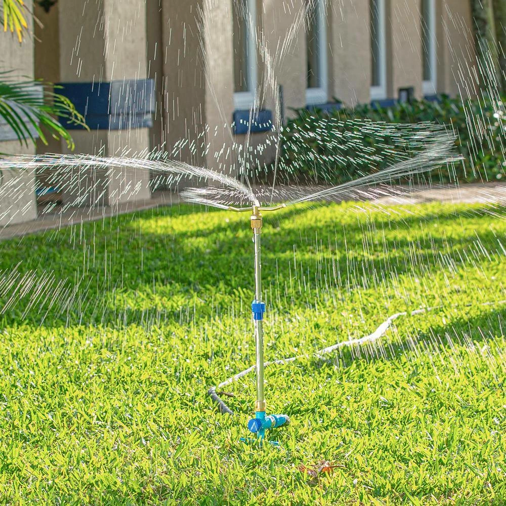 AQUA JOE 360-Degree 3-Arm Brass Rotary Telescoping Sprinkler 5 AQUA JOE 360-Degree 3-Arm Brass Rotary Telescoping Sprinkler - Image 3