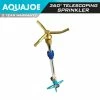 AQUA JOE 360-Degree 3-Arm Brass Rotary Telescoping Sprinkler -Cheap Garden Center Store aqua joe revolving sprinklers aj istas 64 1000