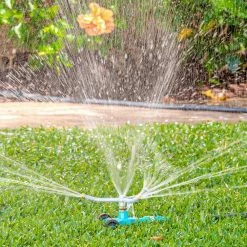AQUA JOE 8 in. 360° Indestructible 3-Arm Zinc Rotary Sprinkler -Cheap Garden Center Store aqua joe revolving sprinklers aj trswb 4f 1000
