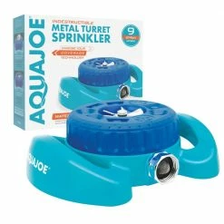 AQUA JOE Indestructible 9-Pattern Metal Turret Sprinkler 17 AQUA JOE Indestructible 9-Pattern Metal Turret Sprinkler -Cheap Garden Center Store aqua joe revolving sprinklers aj tssbm 76 1000