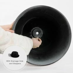 Worth Garden 15 in. (Dia) x 22 in. (H) Black Plastic Urn Planter (2-Pack) -Cheap Garden Center Store black worth garden urn planters g803a04 4f 1000