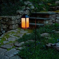 LUMABASE Solar Powered Flame Effect Black Lantern with LED Candle -Cheap Garden Center Store blacks lumabase citronella candles torches 62601 4f 1000
