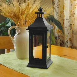 LUMABASE 5 in. x 13.25 in. Matte Black Small Metal Classic Lantern with LED Candle 7 LUMABASE 5 in. x 13.25 in. Matte Black Small Metal Classic Lantern with LED Candle -Cheap Garden Center Store blacks lumabase citronella candles torches 90701 31 1000