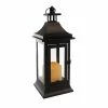 LUMABASE 5 in. x 13.25 in. Matte Black Small Metal Classic Lantern with LED Candle -Cheap Garden Center Store blacks lumabase citronella candles torches 90701 64 1000
