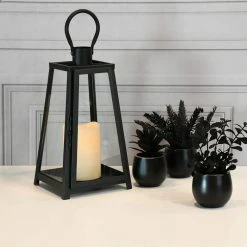 LUMABASE 11 in. Tapered Metal Lantern with LED Candle 15 LUMABASE 11 in. Tapered Metal Lantern with LED Candle -Cheap Garden Center Store blacks lumabase citronella candles torches 90801 c3 1000