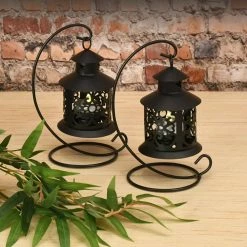 LUMABASE 7 in. Hanging Metal Lantern (2-Count) -Cheap Garden Center Store blacks lumabase citronella candles torches 91002 4f 1000