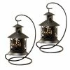 LUMABASE 7 in. Hanging Metal Lantern (2-Count) -Cheap Garden Center Store blacks lumabase citronella candles torches 91002 64 1000
