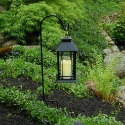 LUMABASE 5.5 in. x 11 in. Solar Black Design Lantern -Cheap Garden Center Store blacks lumabase citronella candles torches 94201 4f 1000