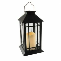 LUMABASE 5.5 in. x 11 in. Solar Black Design Lantern