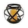 LUMABASE Metal Lantern with Battery Operated Candle- Black Banded -Cheap Garden Center Store blacks lumabase citronella candles torches 99203 64 1000