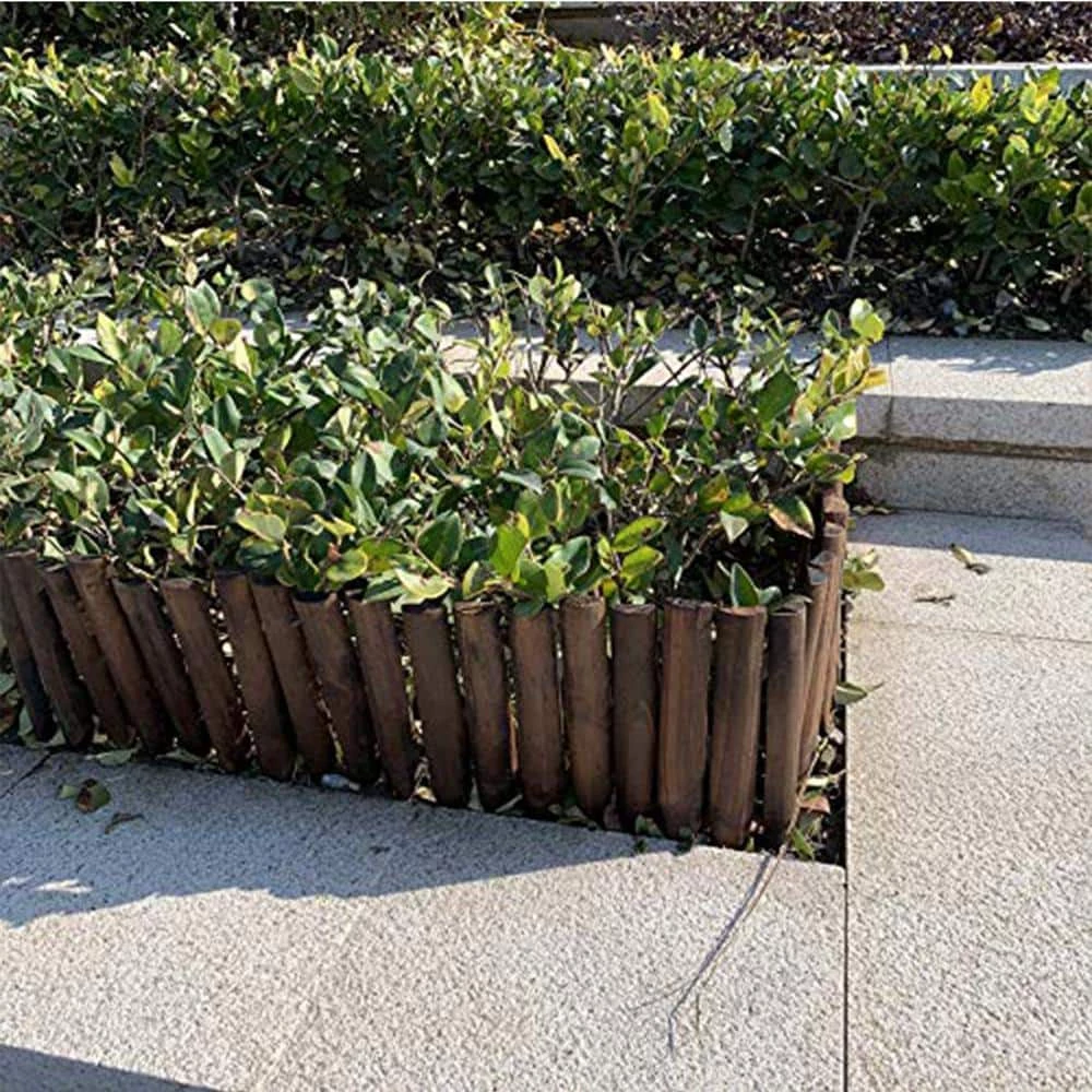 Worth Garden 48 in. L x 12 in. Tall Wooden Landscape Border Edging 5 Worth Garden 48 in. L x 12 in. Tall Wooden Landscape Border Edging - Image 3