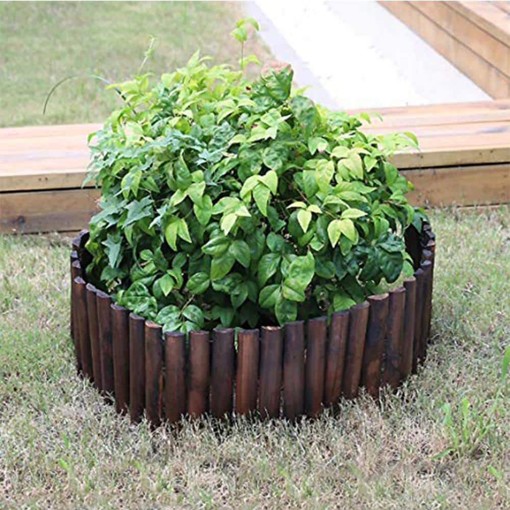 Worth Garden 48 in. L x 12 in. Tall Wooden Landscape Border Edging 4 Worth Garden 48 in. L x 12 in. Tall Wooden Landscape Border Edging - Image 2