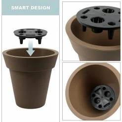 Worth Garden 12 in. Dia x 12 in. H Brown Self-Watering Plastic Round Planter Pots with Liners (2-Pack) 12 Worth Garden 12 in. Dia x 12 in. H Brown Self-Watering Plastic Round Planter Pots with Liners (2-Pack) -Cheap Garden Center Store brown smooth worth garden plant pots g728a05 44 1000