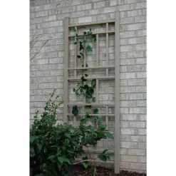 Dura-Trel 75 in. x 28 in. Mocha Vinyl PVC Wellington Trellis