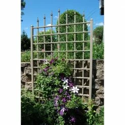 Dura-Trel 96 in. x 57 in. Mocha Vinyl PVC Winchester Trellis