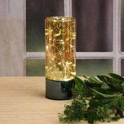 LUMABASE Amber Glass Lantern with Mini String Lights -Cheap Garden Center Store clear lumabase citronella candles torches 95701 1f 1000