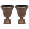 Worth Garden 15 in. (Dia) x 22 in. (H) Gold Color Plastic Urn Planter (2-Pack) -Cheap Garden Center Store gold worth garden urn planters g803a03 64 1000
