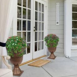 Worth Garden 15 in. (Dia) x 22 in. (H) Gold Color Plastic Urn Planter (2-Pack) 15 Worth Garden 15 in. (Dia) x 22 in. (H) Gold Color Plastic Urn Planter (2-Pack) -Cheap Garden Center Store gold worth garden urn planters g803a03 76 1000