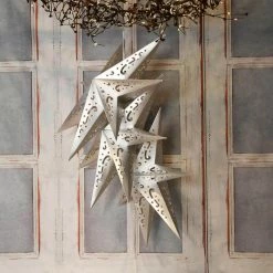 LUMABASE Paper Lantern Silver 7 Point Star (3- Pack) -Cheap Garden Center Store grays lumabase citronella candles torches 87203 4f 1000