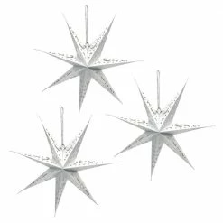LUMABASE Paper Lantern Silver 7 Point Star (3- Pack)