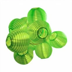 LUMABASE Nylon Lantern String Lights in Green