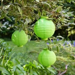 LUMABASE Battery Operated Paper Lantern in Green (3-Count) -Cheap Garden Center Store greens lumabase citronella candles torches 79603 4f 1000