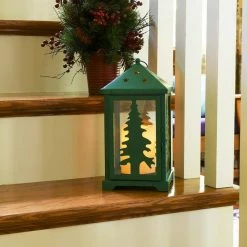 LUMABASE Green Battery Operated Metal Lantern -Cheap Garden Center Store greens lumabase citronella candles torches 91701 76 1000