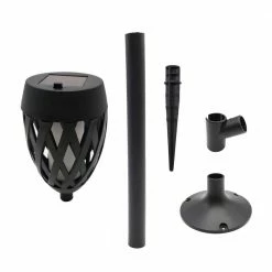 LUMABASE Solar Powered Flame Effect LED Mini Torch - Woven Design -Cheap Garden Center Store lumabase citronella torches 62101 fa 1000