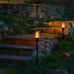 LUMABASE Solar Powered Flame Effect Black Torch 11 LUMABASE Solar Powered Flame Effect Black Torch -Cheap Garden Center Store lumabase citronella torches 62501 44 1000