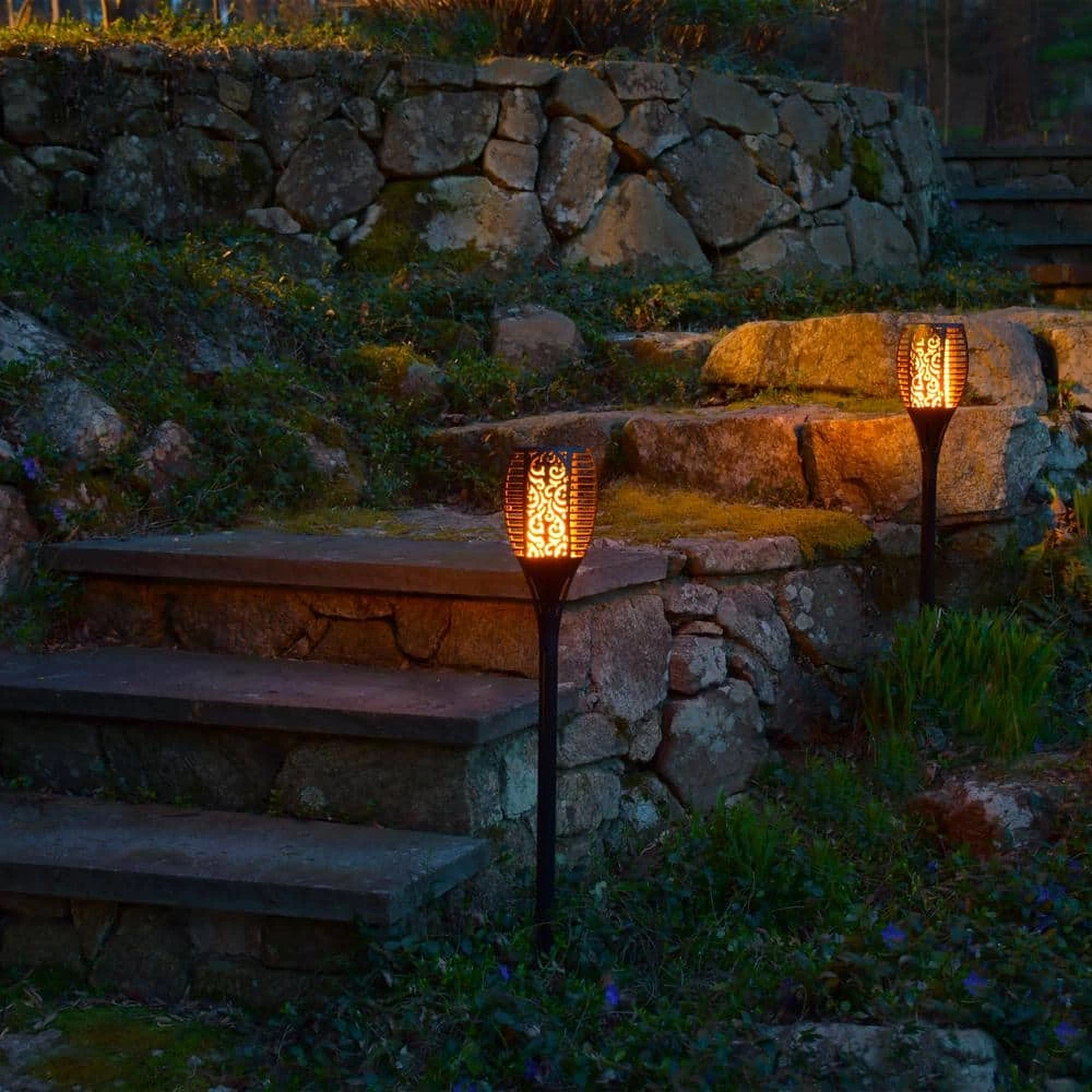 LUMABASE Solar Powered Flame Effect Black Torch 7 LUMABASE Solar Powered Flame Effect Black Torch - Image 5