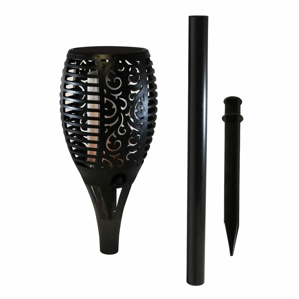 LUMABASE Solar Powered Flame Effect Black Torch 3 LUMABASE Solar Powered Flame Effect Black Torch