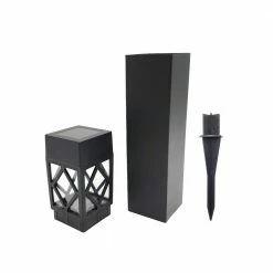 LUMABASE Solar Powered Garden Tabletop/Pathway Lights - Black Window (set of 4) -Cheap Garden Center Store lumabase decorative garden stakes 63604 4f 1000