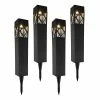 LUMABASE Solar Powered Garden Tabletop/Pathway Lights - Black Window (set of 4) -Cheap Garden Center Store lumabase decorative garden stakes 63604 64 1000