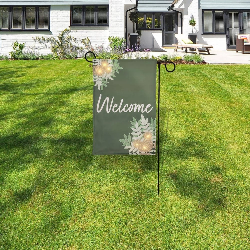 LUMABASE Lighted Outdoor Banner with Garden Flag Stand - Welcome 4 LUMABASE Lighted Outdoor Banner with Garden Flag Stand - Welcome - Image 2